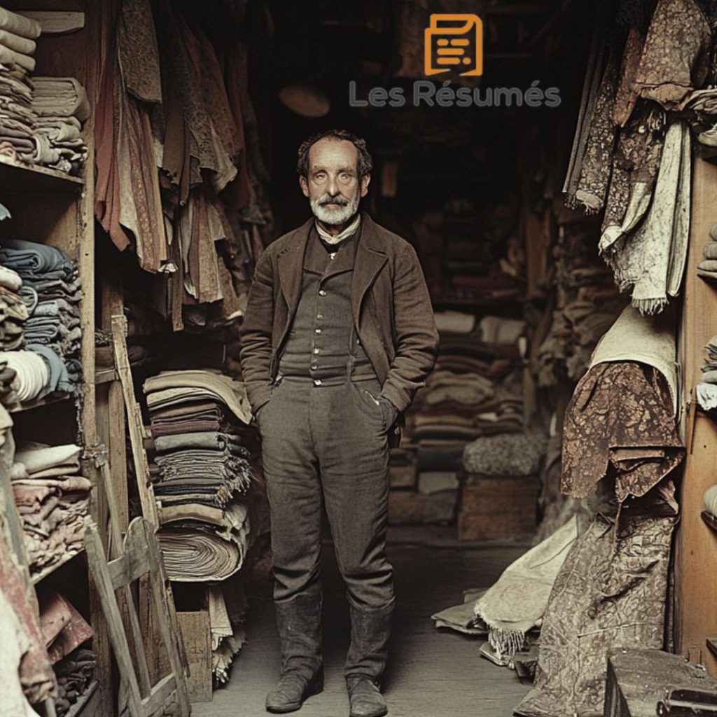 Photo de l'oncle Baudu dans sa mercerie "Vieil Elbeuf". 