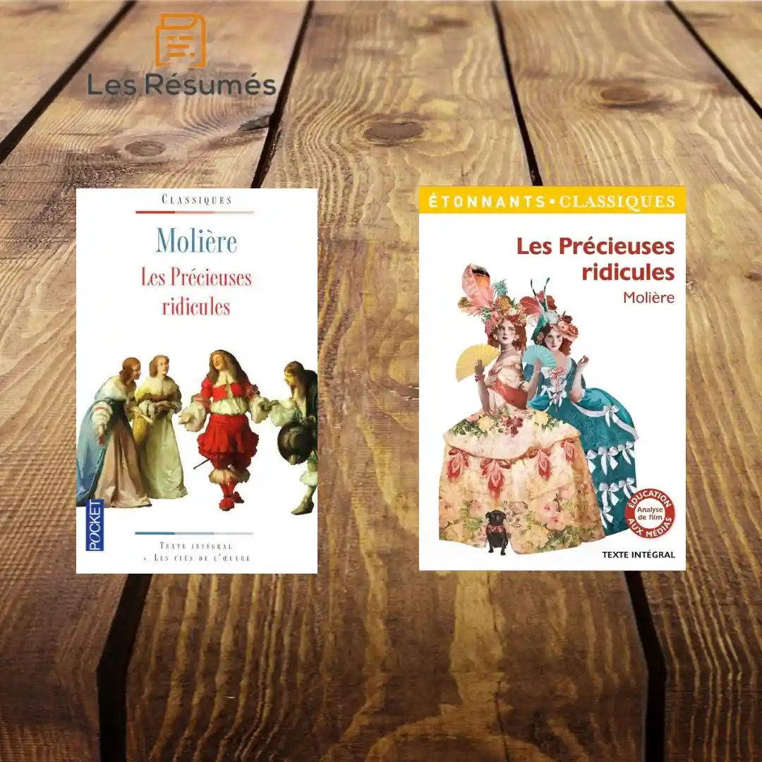 Page de couvertures des précieuses ridicules de Molière. 
