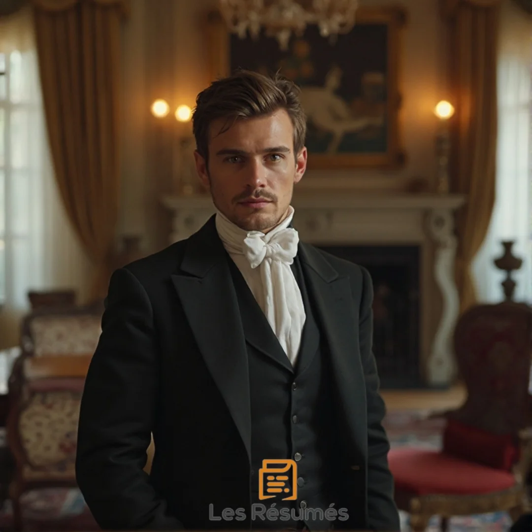 La Grange, gentleman distingué des précieuses ridicules, dans un salon élégant du 19e siècle. 