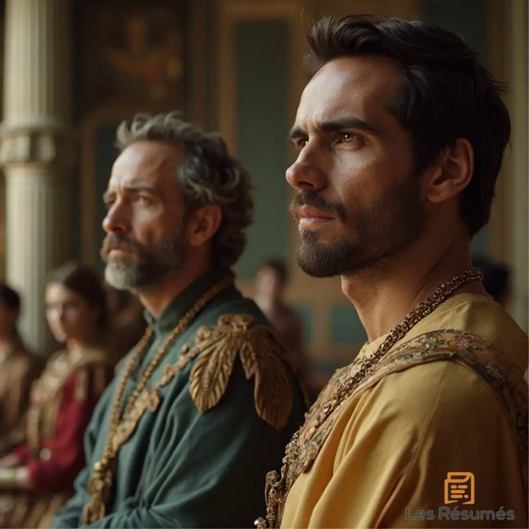 Photo de Don Arias et de Don Alonse, des gentilhommes de la cour de Castille dans Le Cid. 