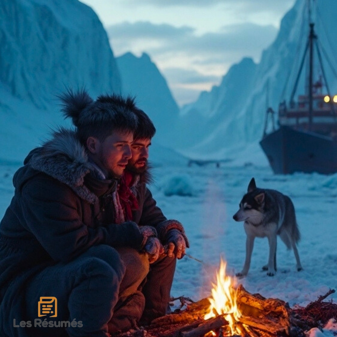 Photo des deux naufragés Norvégiens : Jocki et Herming, dans Un Hivernage dans Les Glaces.