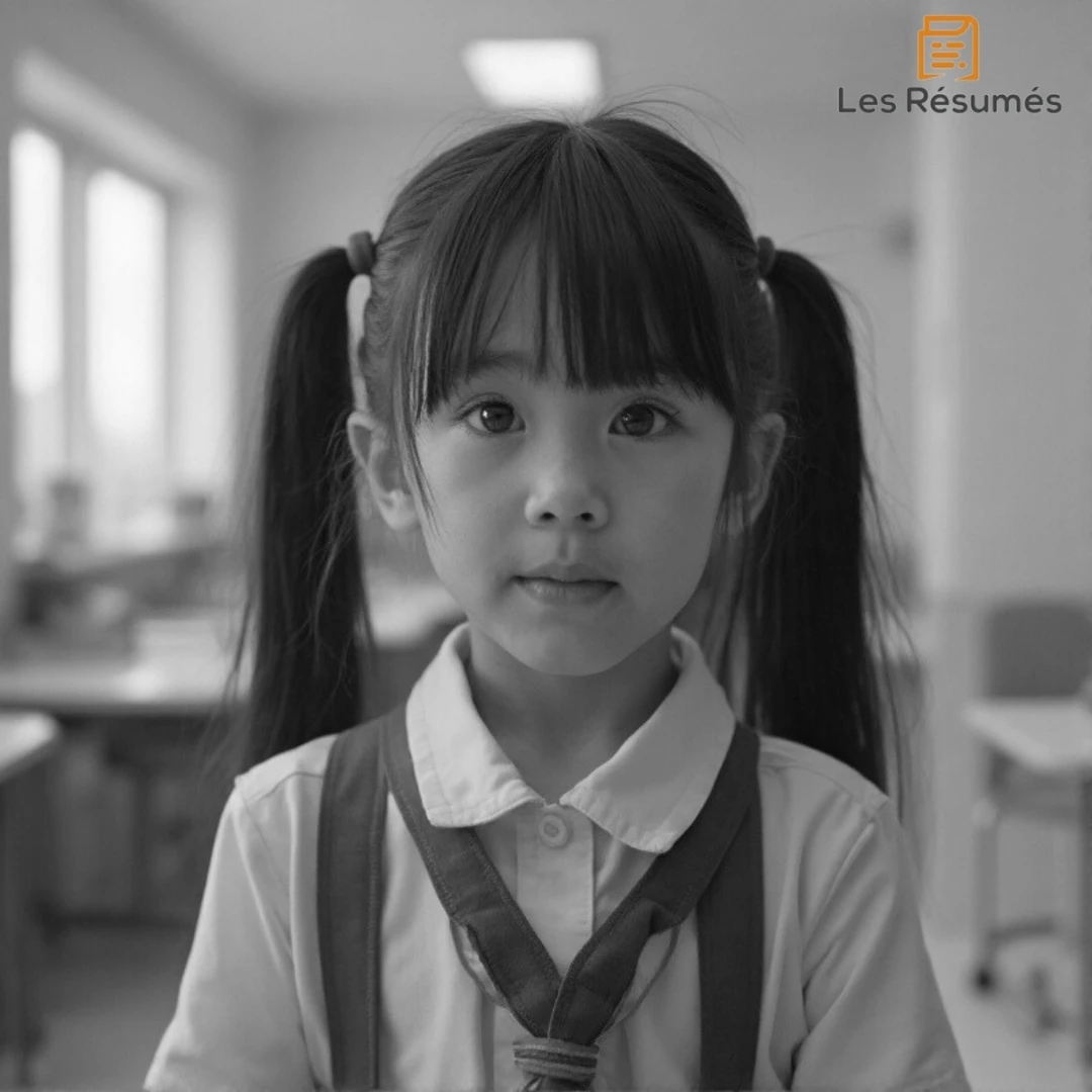 Une fillette avec des couettes et un regard curieux, en uniforme scolaire. Elle incarne Lily, la petite sœur de Jonas, vive et spontanée.