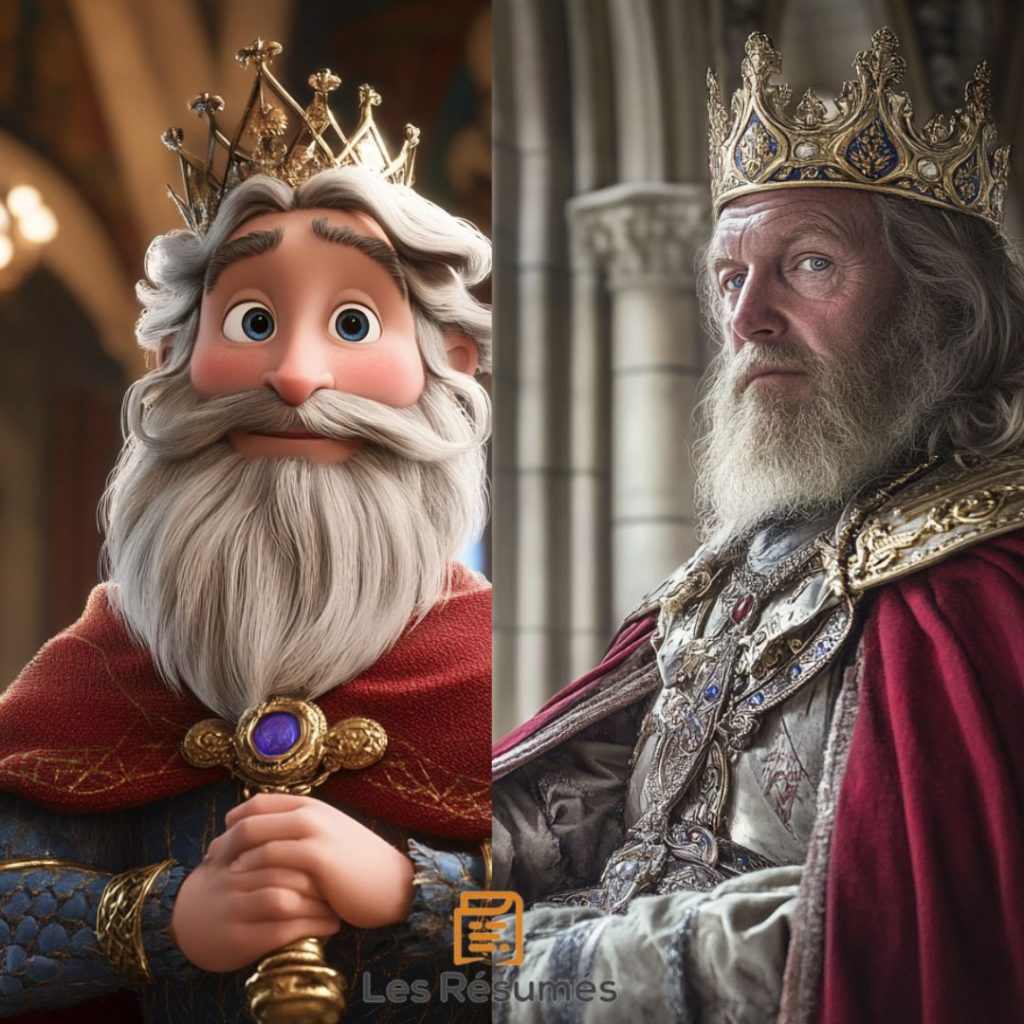 Illustration et photo du roi Pelles. 
