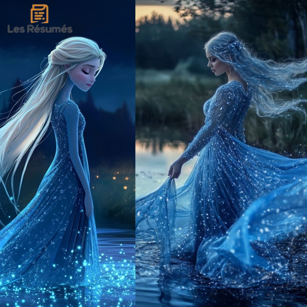 Illustration et photographie de la dame du Lac. 