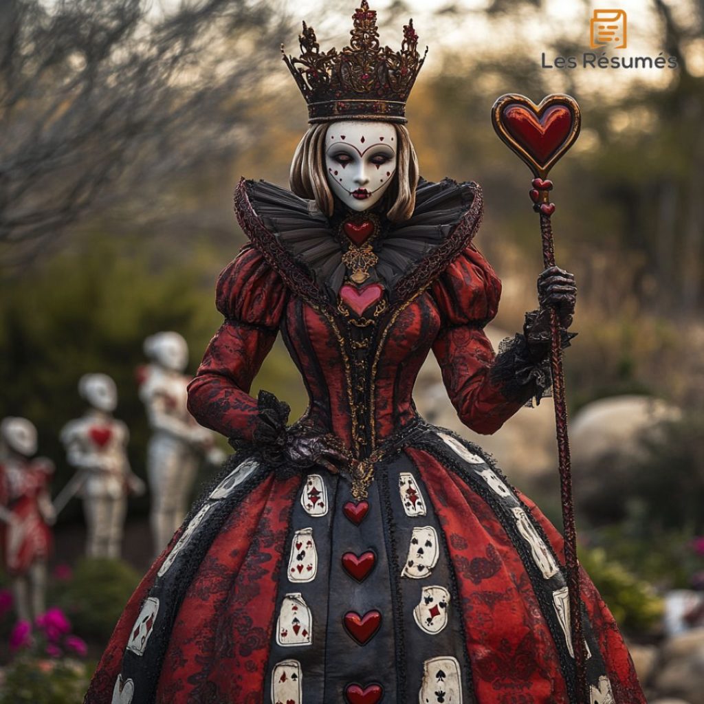 Photographie de la Reine de Coeur tyrannique qui ne cesse de répéter : "Qu'on lui coupe la tête !"