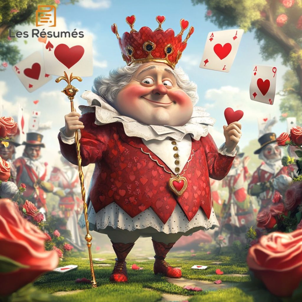Photo du Roi de Cœur qui reste passif face à sa femme, la Reine de Cœur. 