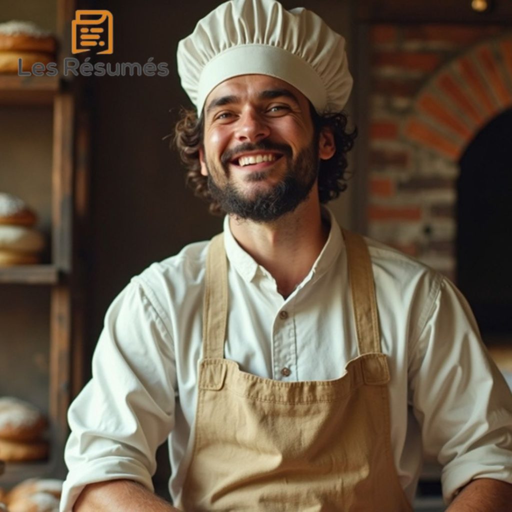 Photographie de Ragueneau qui tient un commerce de pâtisserie avec sa femme, Lise.