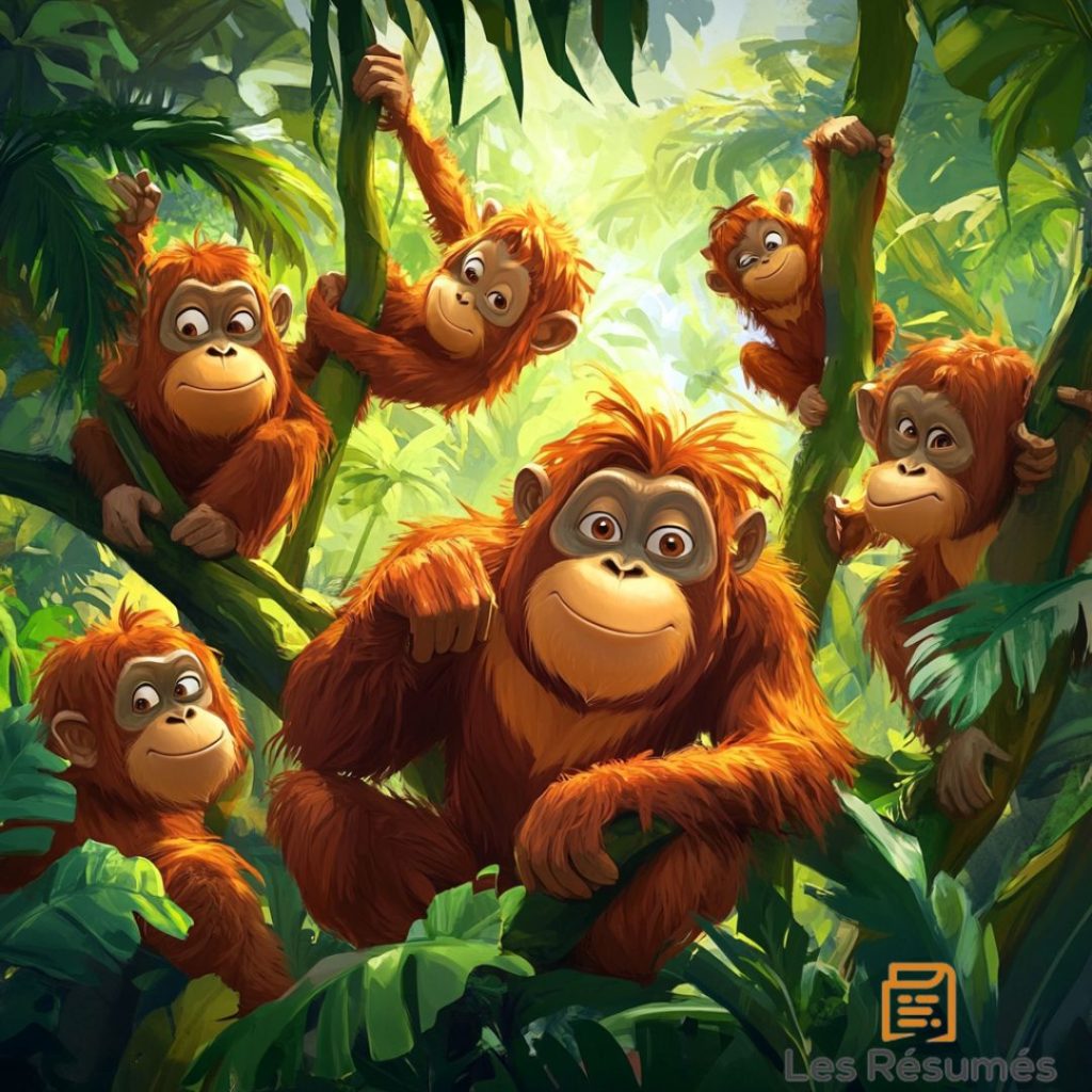 Illustration des orangs outans. 