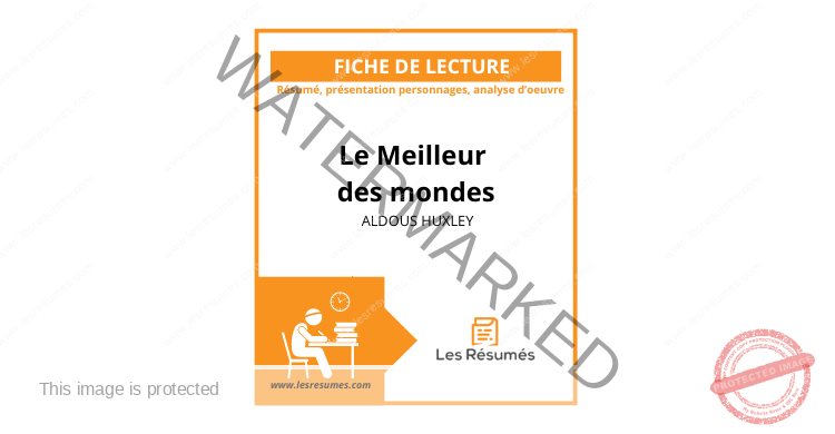 Couverture de la fiche de lecture Le Meilleur des mondes d'Aldous Huxley. Rédaction et analyse par Les Résumés.