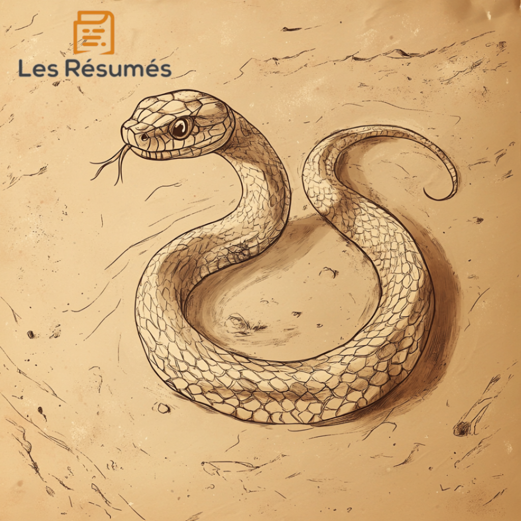 Illustration du serpent qui joue un rôle très symbolique dans Le Petit Prince.