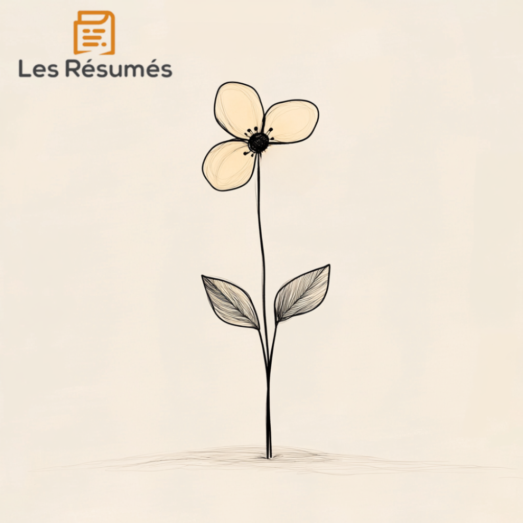 Illustration de la fleur aux trois pétales que le Petit Prince rencontre dans le désert.
