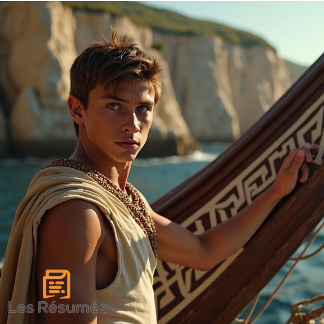Photo de Télémaque sur un bateau, lorsqu'il part chercher son père dans les Aventures d'Ulysse.