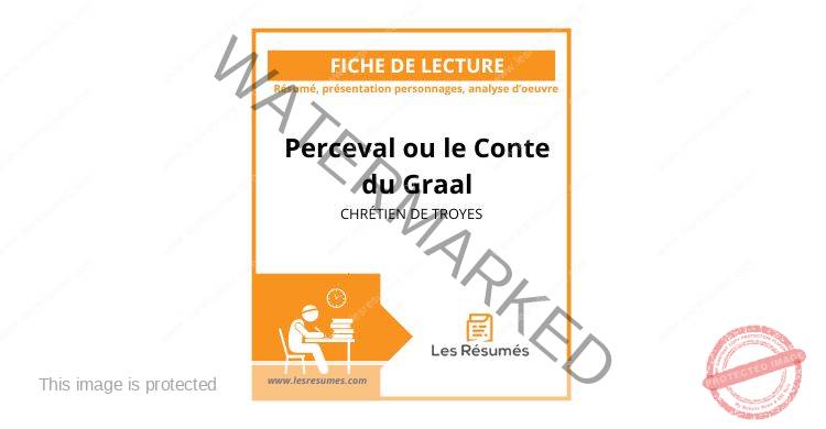 Page d'en tête de la fiche de lecture sur Perceval ou le conte du Graal de Chrétien de Troyes comportant résumé, analyse des personnages et étude.