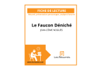 Page de couverture du dossier de lecture sur Le Faucon Déniché de Jean-Côme Noguès inlcluant résumé, analyse des protagonistes, et étude de l'oeuvre.