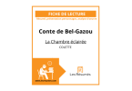 Première page du dossier de lecture sur le Conte de Bel-Gazou de Colette avec résumé, présentation des personnages et étude de l'oeuvre.