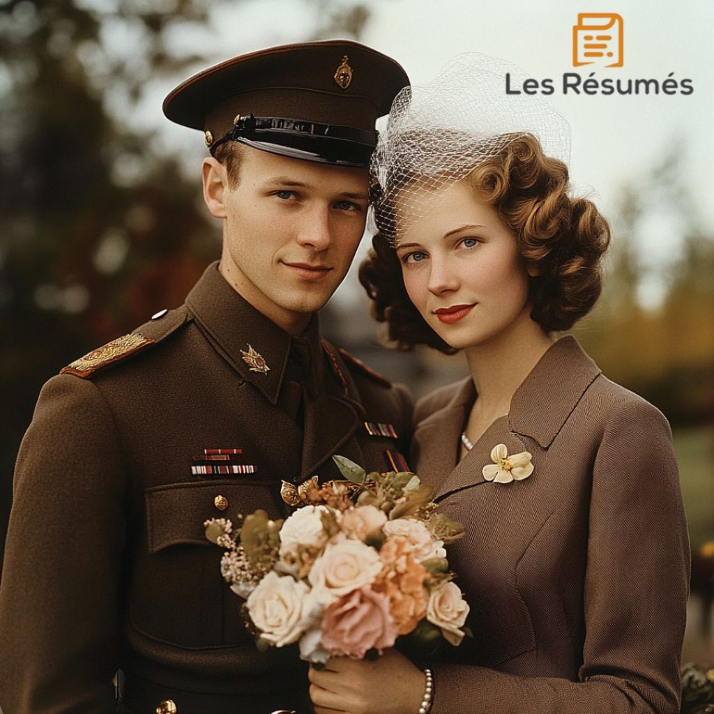 Photo de mariés pour illustrer les hommes et femmes mariés dans la nouvelle de Colette. 
