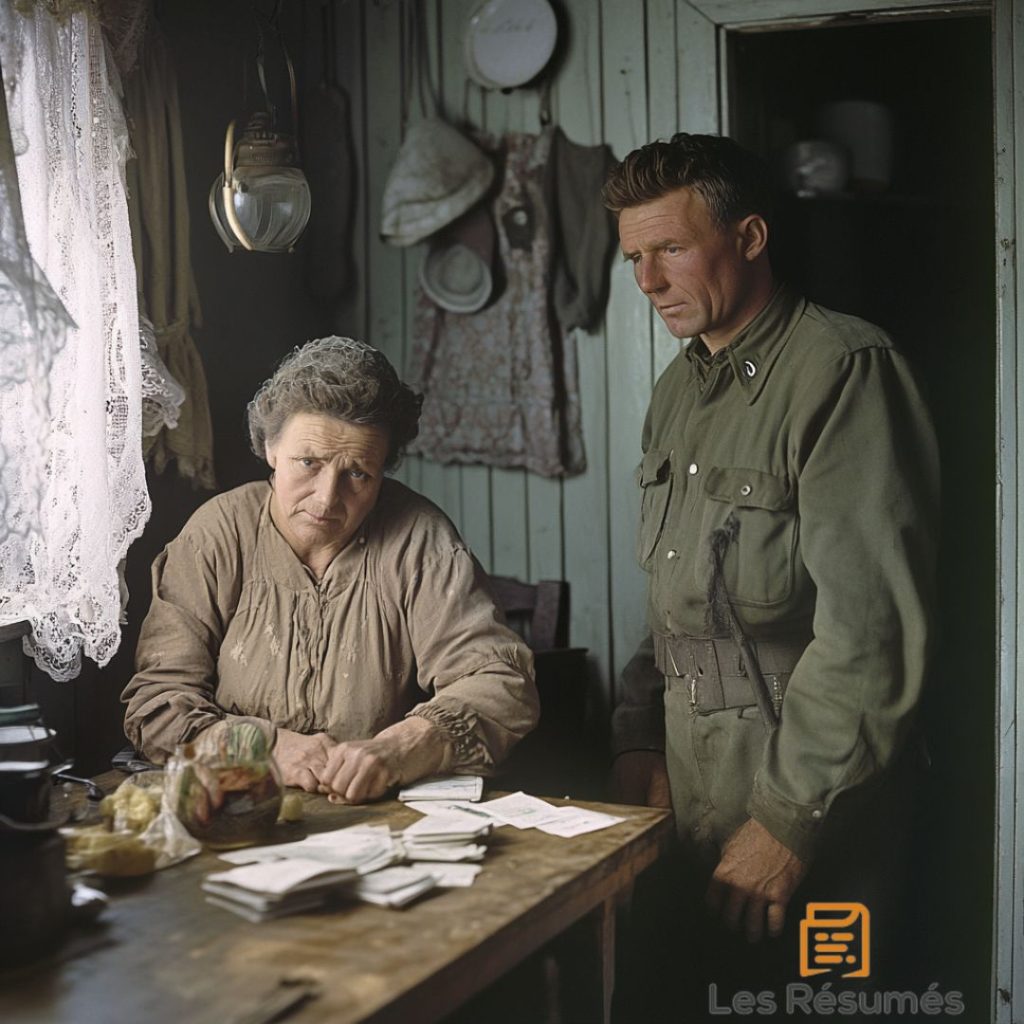 Photographie des parents du sergent qui attendent avec angoisse des nouvelles de leur fils. 