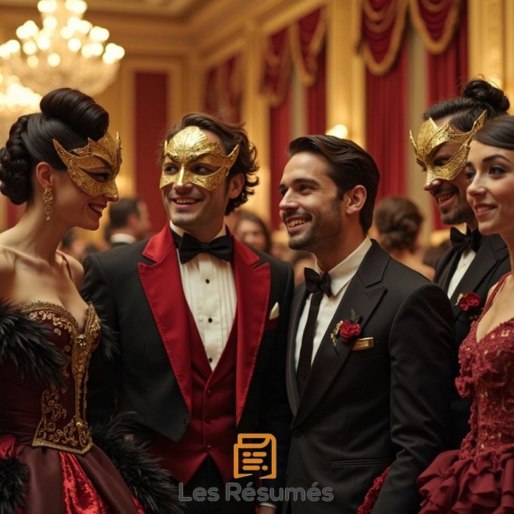 Photo des divers invités au bal masqué.